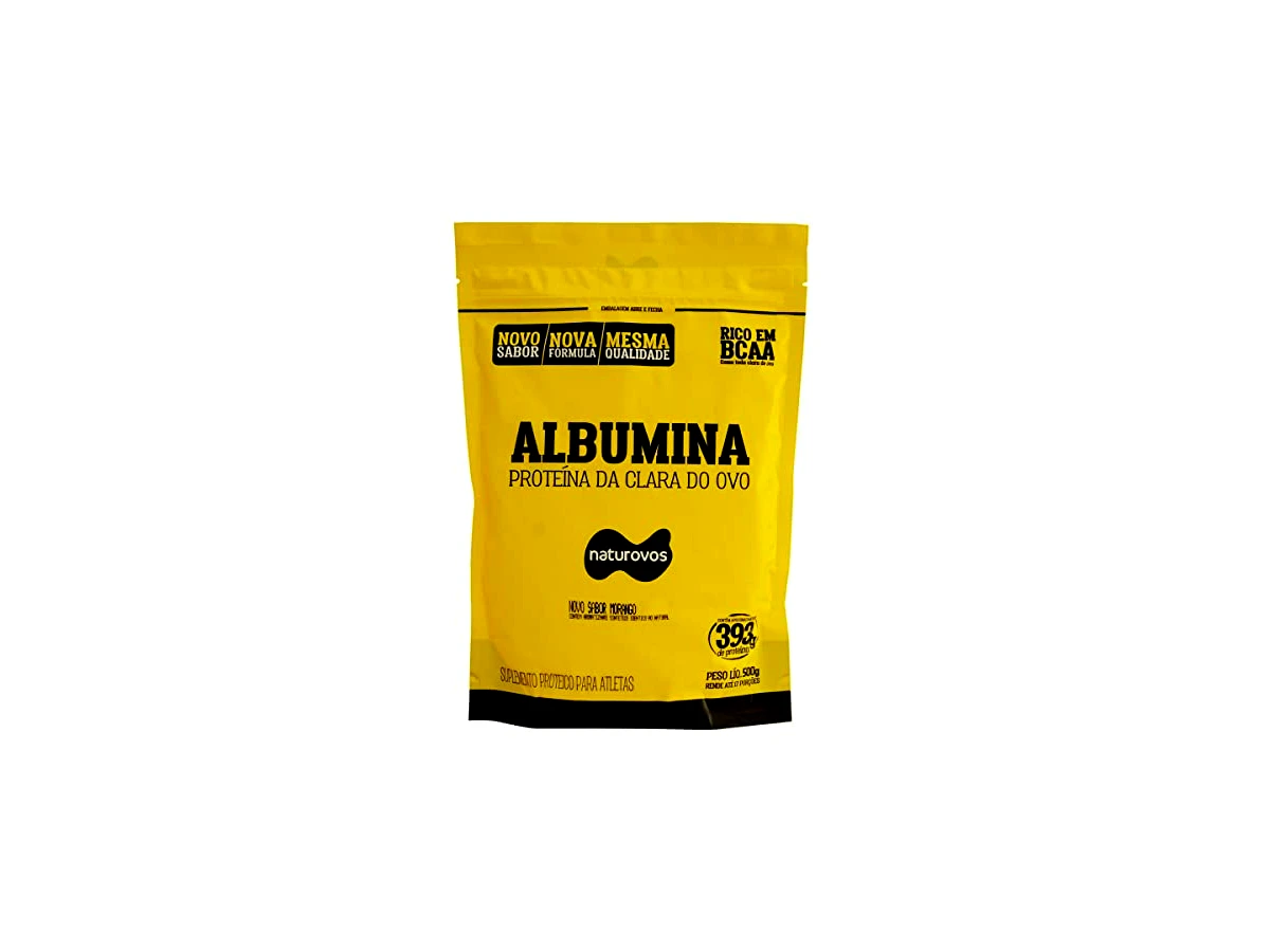 Albumina Naturovos Refil Sabor Morango 500g