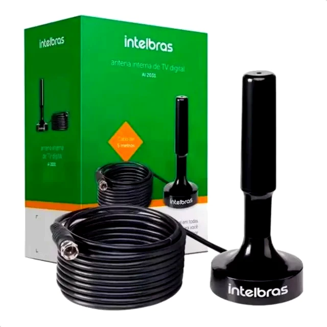 teste Antena Interna Intelbras HDTV 4K Cabo 5m AI 2031