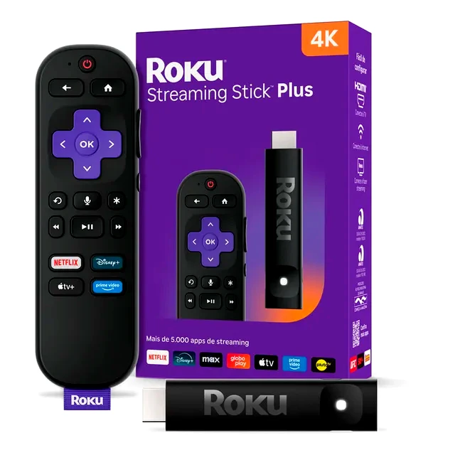 teste TV Stick Roku 4K Streaming Stick Plus