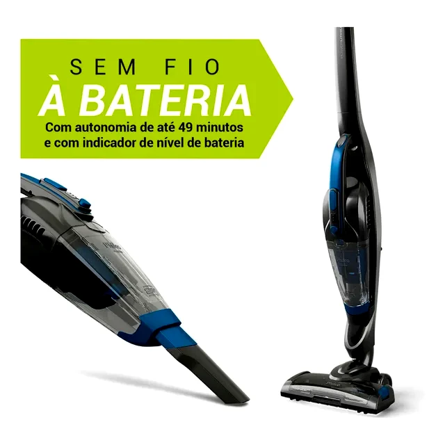 teste Aspirador de Pó Vertical Philco Sem Fio 2 em 1 PAS56