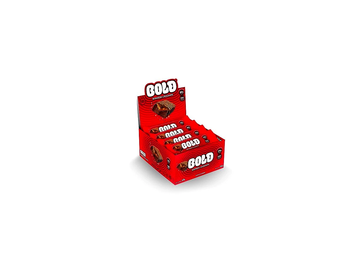 Bold Snacks Bold Bar Zero Adição de Açúcar - Sabor Bombom Crocante (60g)