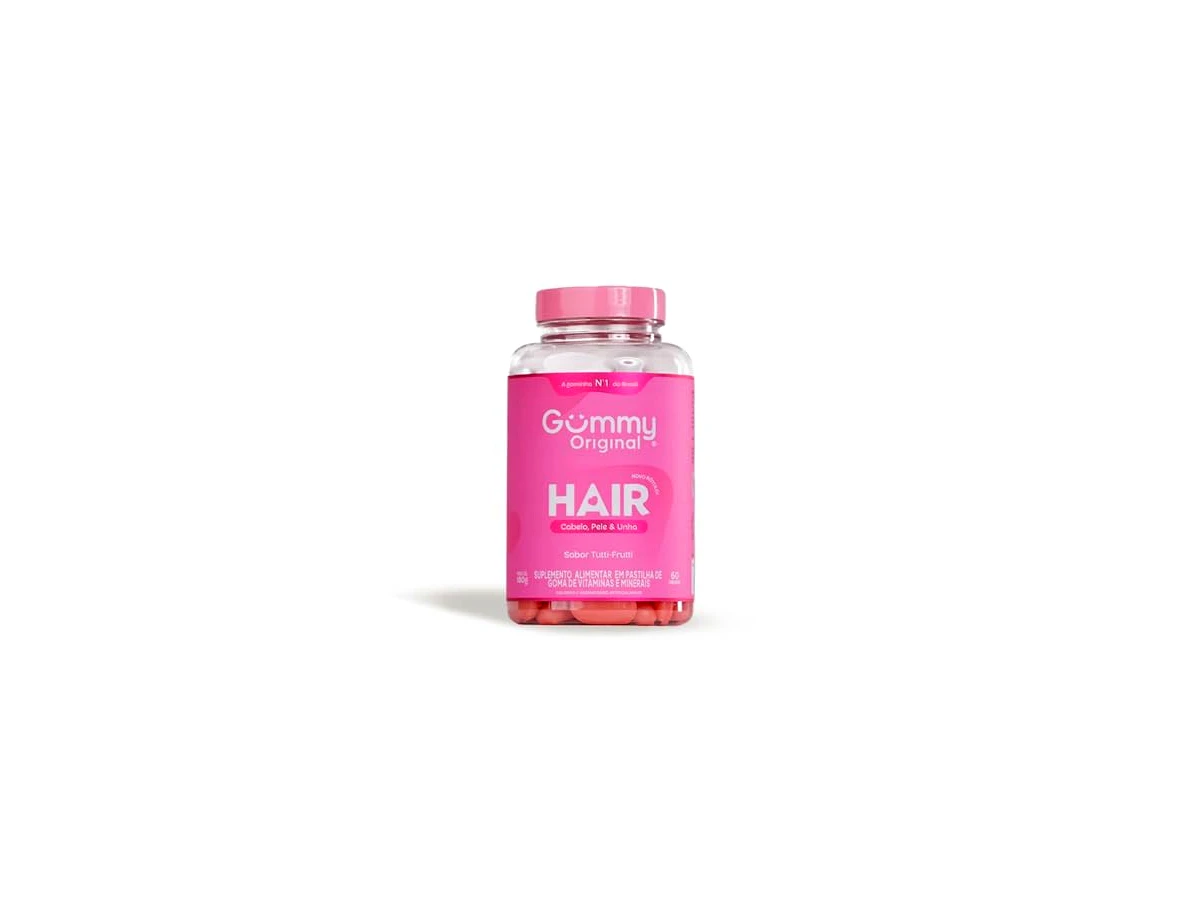 Gummy Hair Vitamin Original Sabor Tutti Frutti Suplemento em Goma com Biotina 60 Gomas