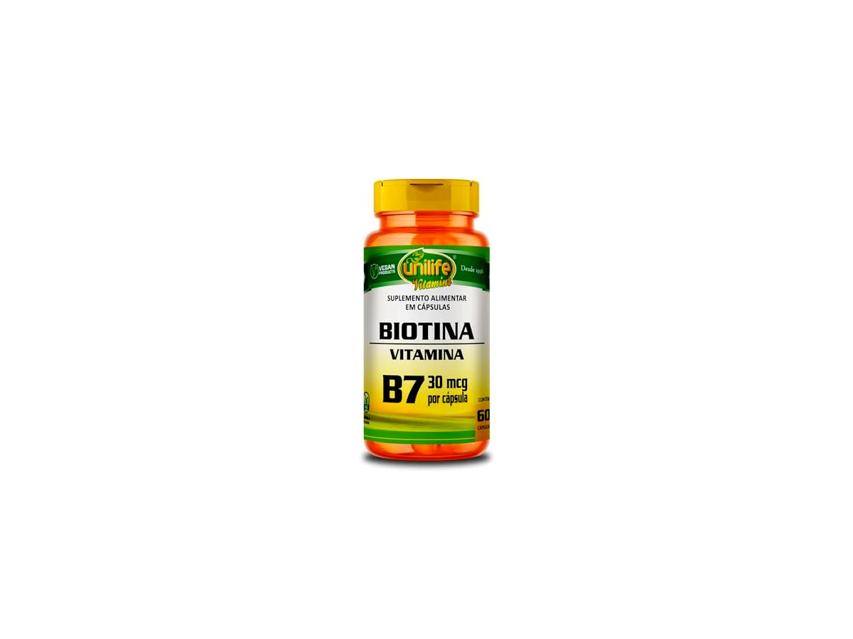 Biotina Vitamina B7 45mcg 60 Cápsulas Veganas - Unilife Vitamins