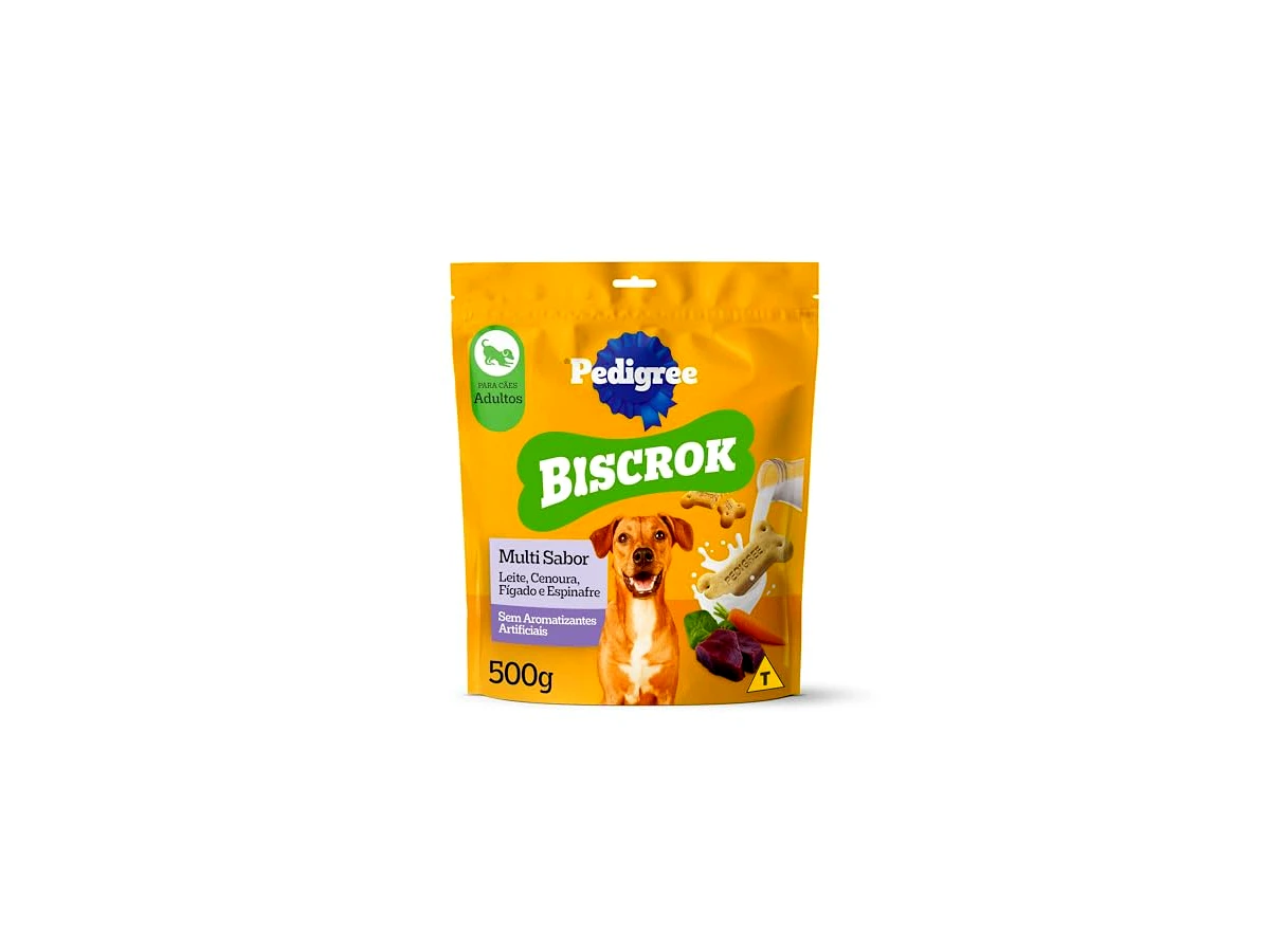 Biscoito Pedigree Biscrok Para Cães Adultos Multi, 500 g