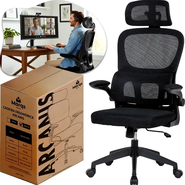 teste Cadeira de Escritório Marqs Home Presidente Ergonômica Arcanis
