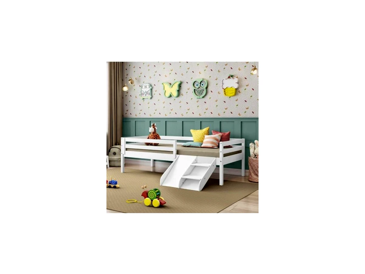 Bicama Infantil Prime com Kit Escadinha e Escorregador Branca - Casatema