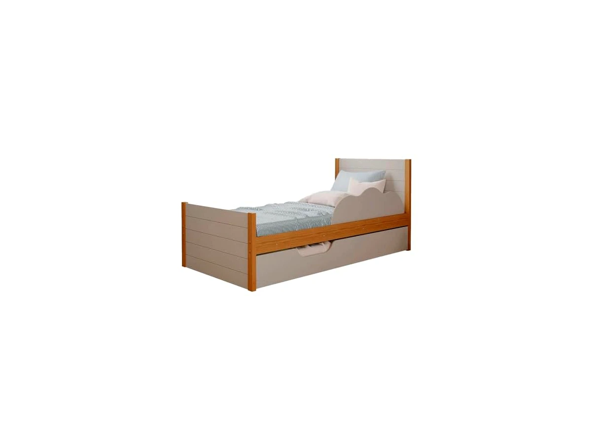 Bicama Infantil Elza 100% MDF Off White com Cama Auxiliar - Cimol