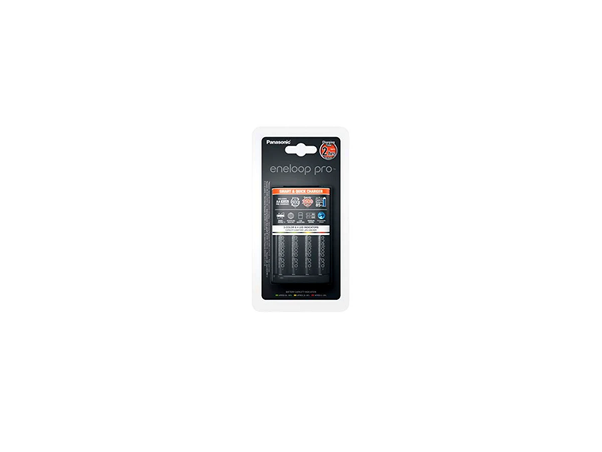 Carregador Panasonic BQ-CC55E, com bateria 4.X Eneloop Pro Ni-MH AA
