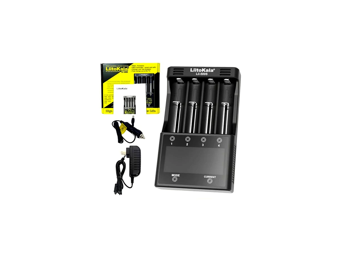 LiitoKala Carregador De Bateria Lii-500S 18650 Com Tela Lcd Universal Inteligente Para Baterias Recarregáveis 26650 21700 Aa Aaa Botão Toque Teste