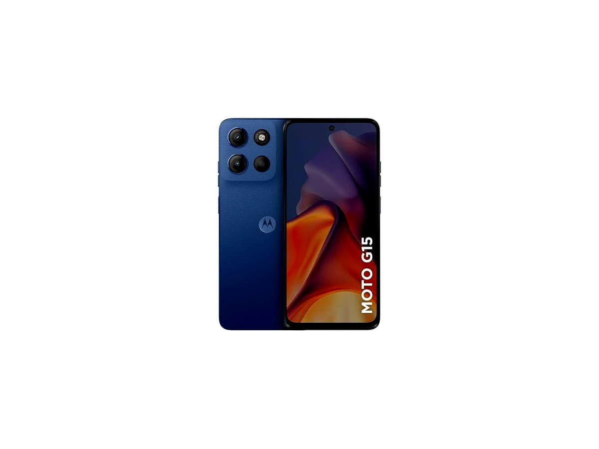 Smartphone Motorola Moto g15-128GB 12GB (4GB RAM+8GB Ram Boost) e Camera 50MP com AI e Night Vision Bateria de 5200 mAh Tela FHD+ 6.7" com Superbrilho NFC Azul Escuro