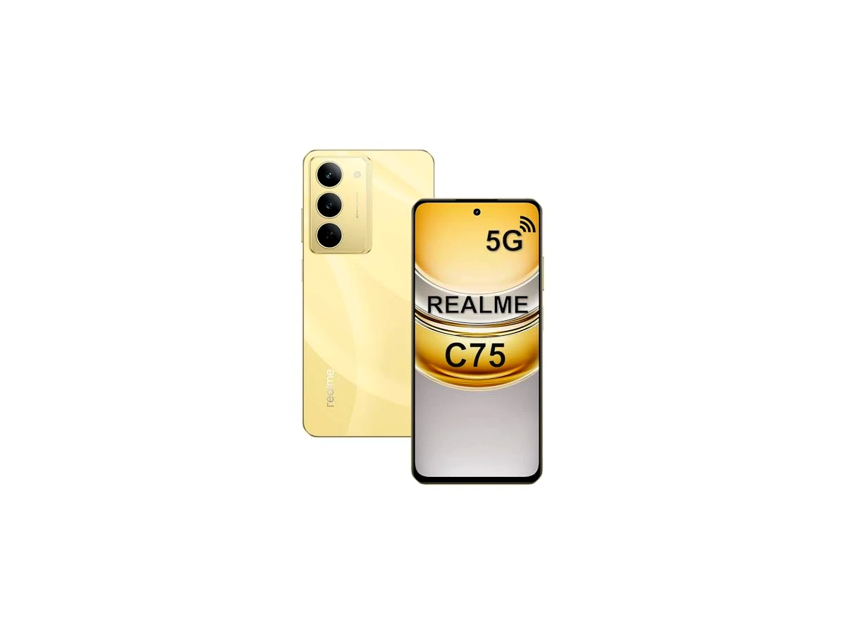 Smartphone Realme C75 5G, 6.67 Inch 120Hz Display, 8GB 256GB, Android 15, IP69 à Prova d'água, Suporte a Impressão Digital, NFC, GPS (Dourado)