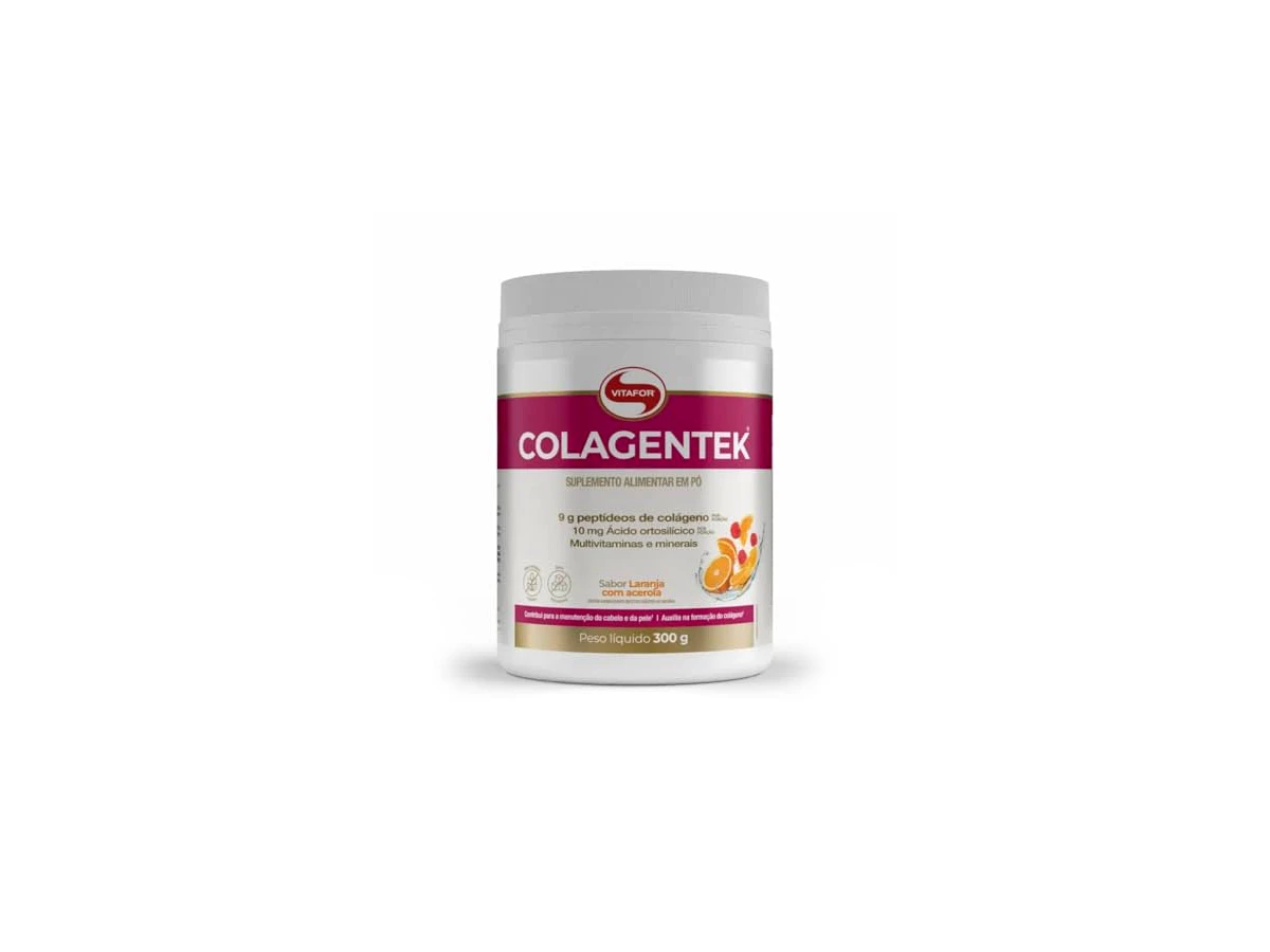 Vitafor Colagentek Colágeno Hidrolisado Sabor Laranja com Acerola - Pote 300g