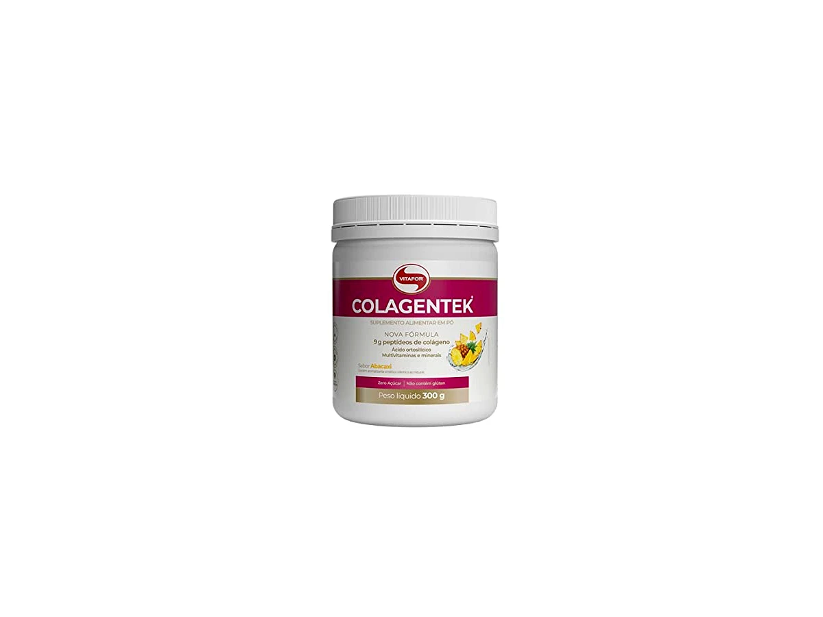 Colagentek Peptídeos de Colágeno Sabor Abacaxi Pote 300g - Vitafor