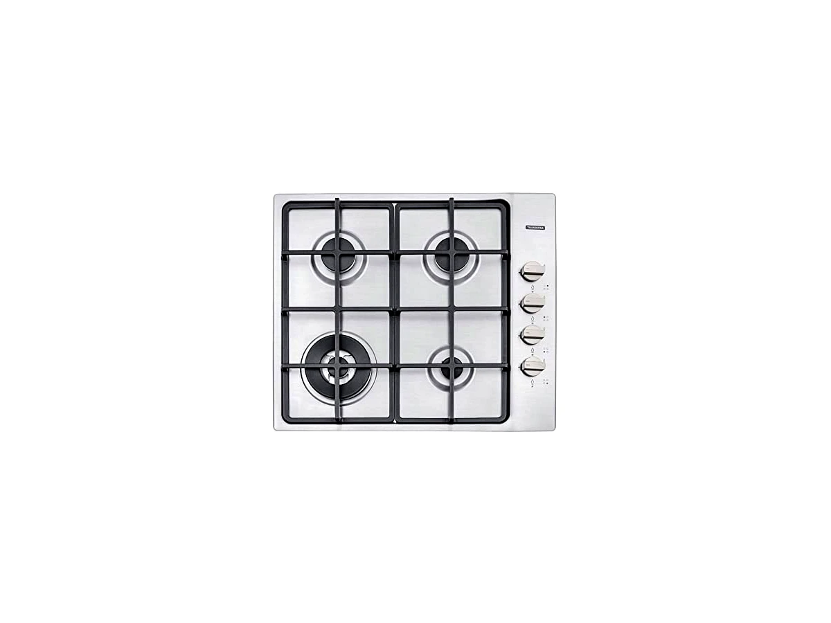 Cooktop a Gás 4 Bocas Tramontina Penta 4G 55 com Tripla Chama e Trempes em Ferro Fundido