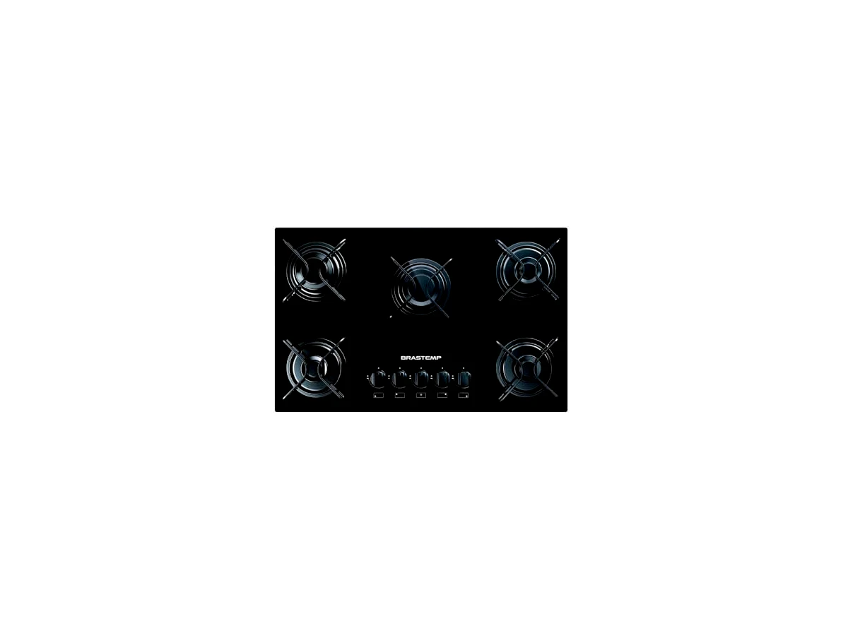 Cooktop a Gás 4 Bocas Brastemp BDD75AE com Vidro Temperado Preto