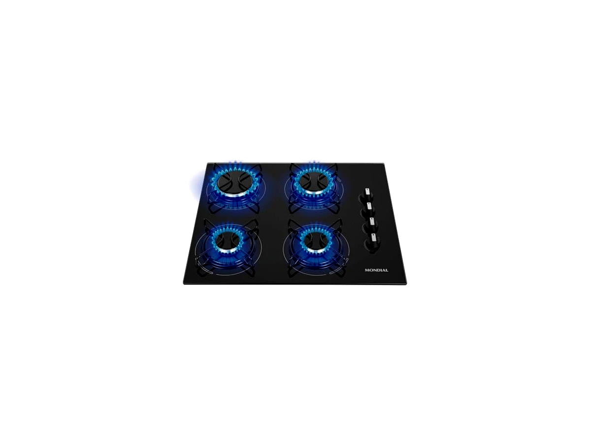 MONDIAL Cooktop a Gás, 4 Bocas, Preto/Inox, Bivolt - CTG-01