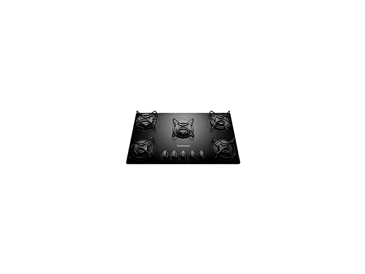 Cooktop a Gás 5 Bocas Continental (Grupo Electrolux) com Mesa de Vidro Temperado Preto (GC50V)
