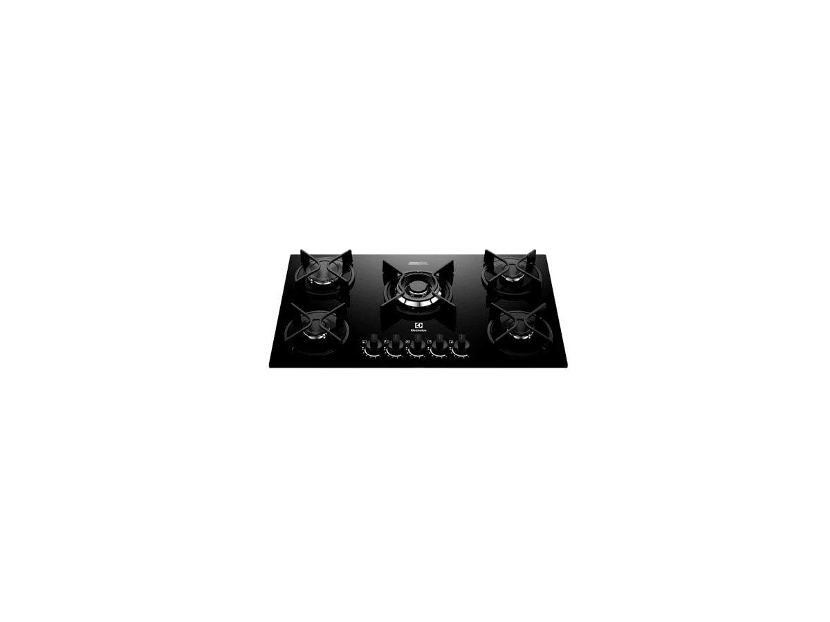 Cooktop a Gás 5 Bocas Electrolux Experience com Mesa de Vidro Preto e Multi Chama (KE5GC)