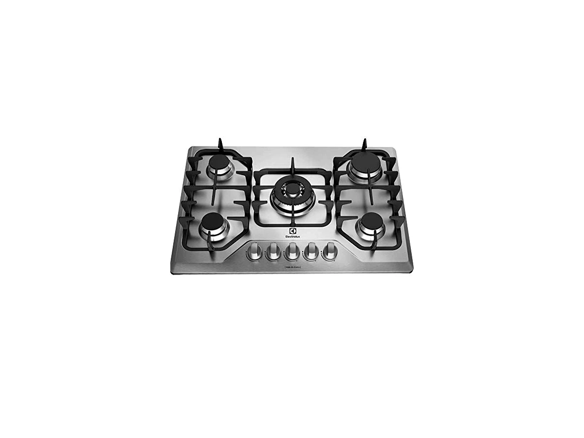 Cooktop a Gás 5 Bocas Electrolux Inox com Tripla Chama e Grades em Ferro Fundido (GF75X)