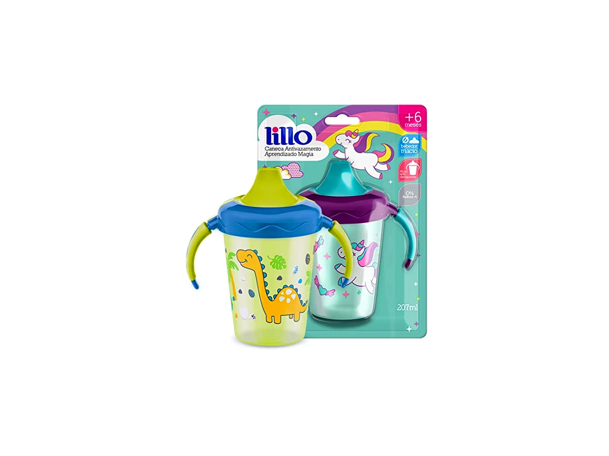 Copo de Transição Magia com Alças, Bico em TPE e Válvula Antivazamento 240ml Lillo 604231