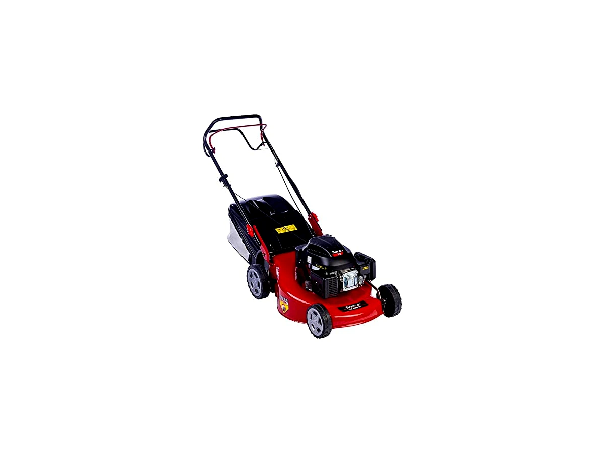 Cortador de Grama a Gasolina Branco B4T-6000 TR, Motor 6.0 CV, 20 Polegadas de Corte com Tração e Rodas Rolamentadas
