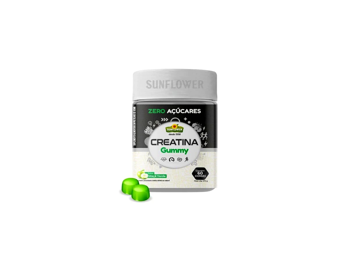 Creatina Gummy Sabor Maçã Verde 60 Gomas - Sunflower