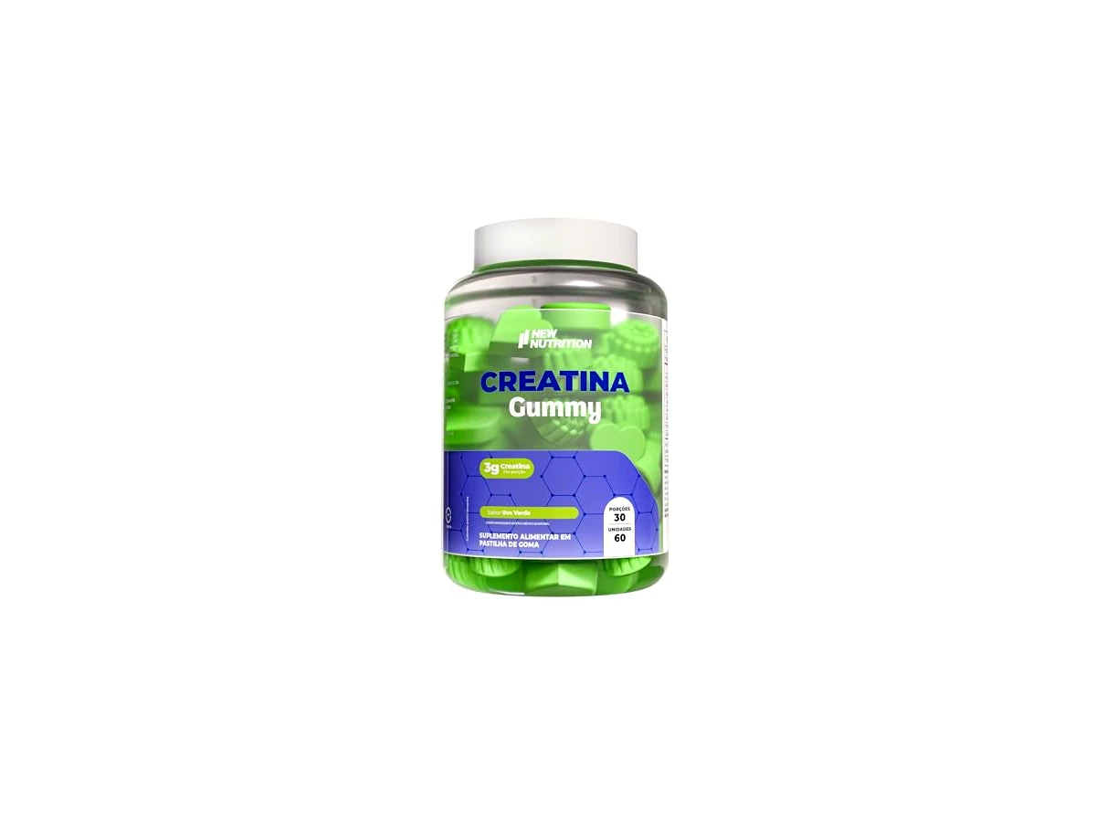 Creatina Gummy Sabor Uva Verde 60 Gomas - NewNutrition