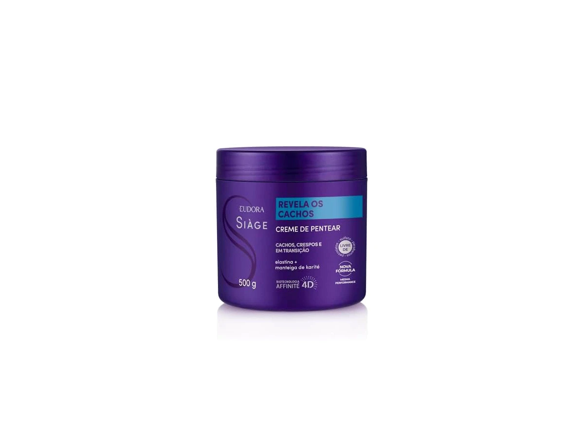 Creme para Pentear Leave-In Eudora Siàge Revela os Cachos com Elastina e Manteiga de Karité 500g