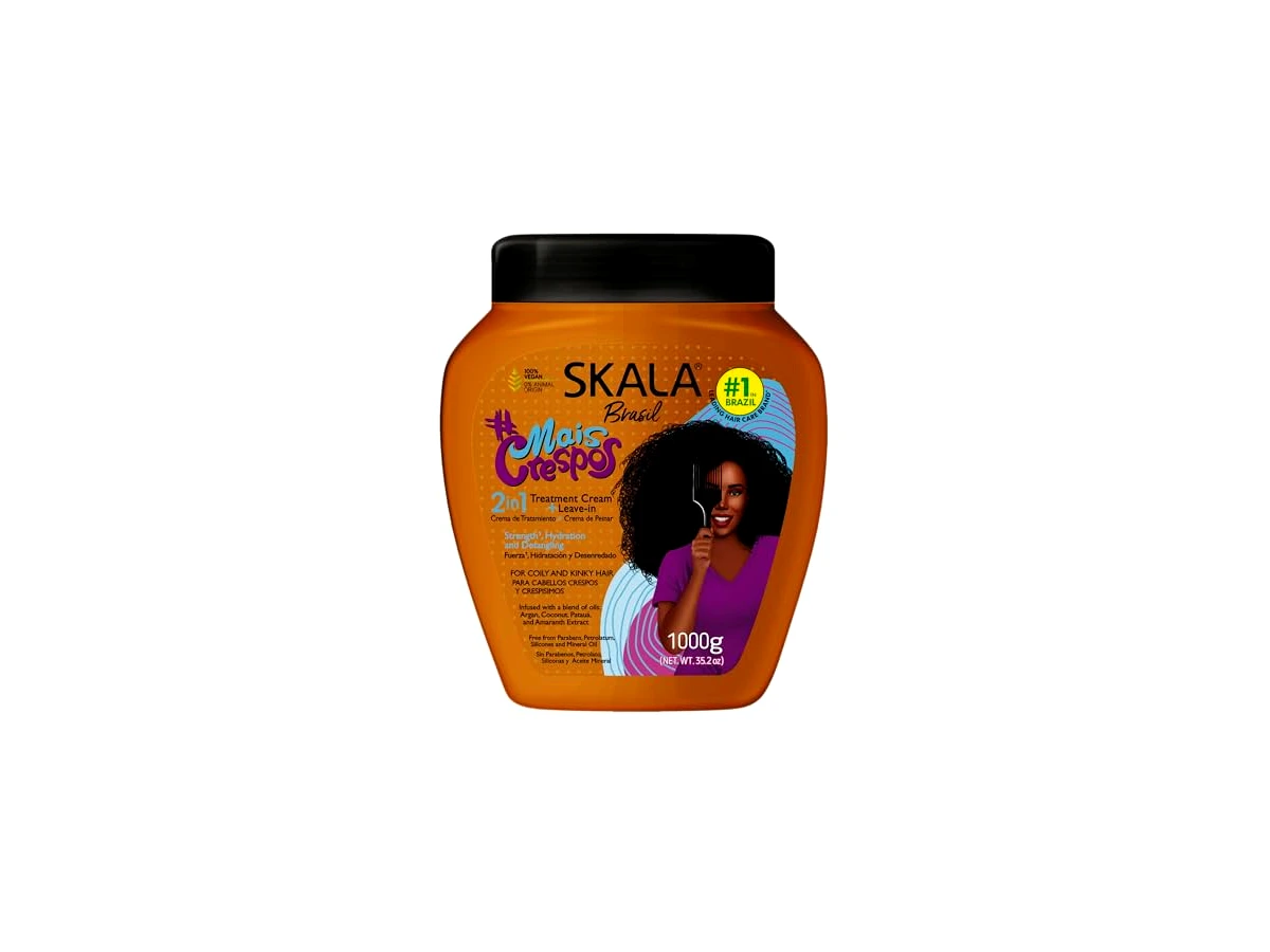 SKALA Mais Crespos Cabelos Super Encaracolados Tipo 4ABC - Hidratar, Eliminar Frizz 2 em 1 Creme de Tratamento Condicionador e Creme para Pentear
