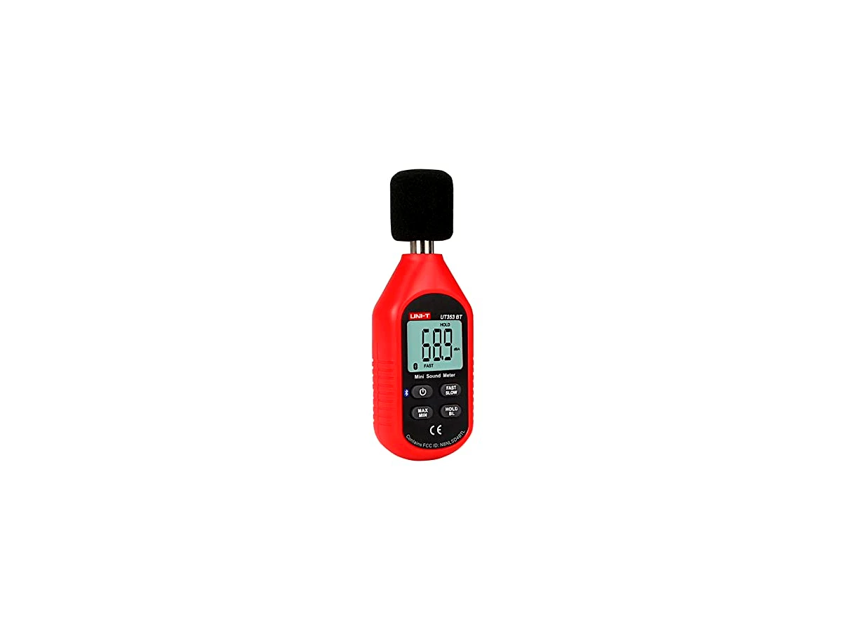 UNI-T Decibelímetro Ut353Bt, Medidor de Nível de Som Digital 30-130Db Dispositivo de Medição de Volume de Ruído de Áudio Aplicativo Gratuito para Ios/Android, Máx./Mín. Rápido/Lent (,)