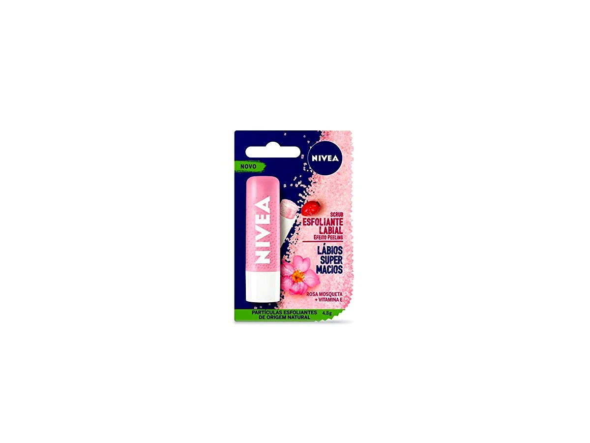 NIVEA Lip Care Scrub Rosa Mosqueta Esfoliante Labial em Bastão 4,8g