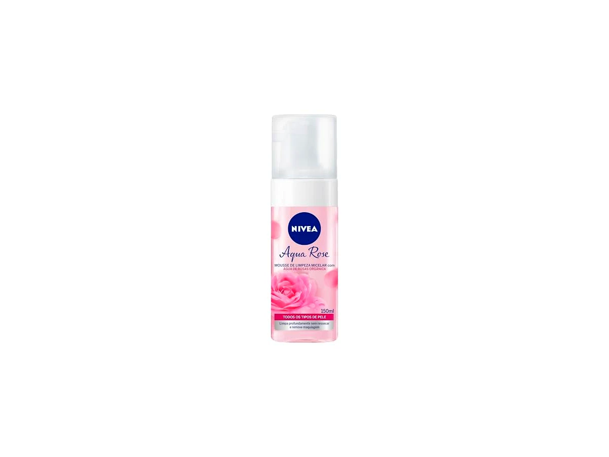 NIVEA Aqua Rose Espuma de Limpeza Facial Micelar com Água Orgânica de Rosas