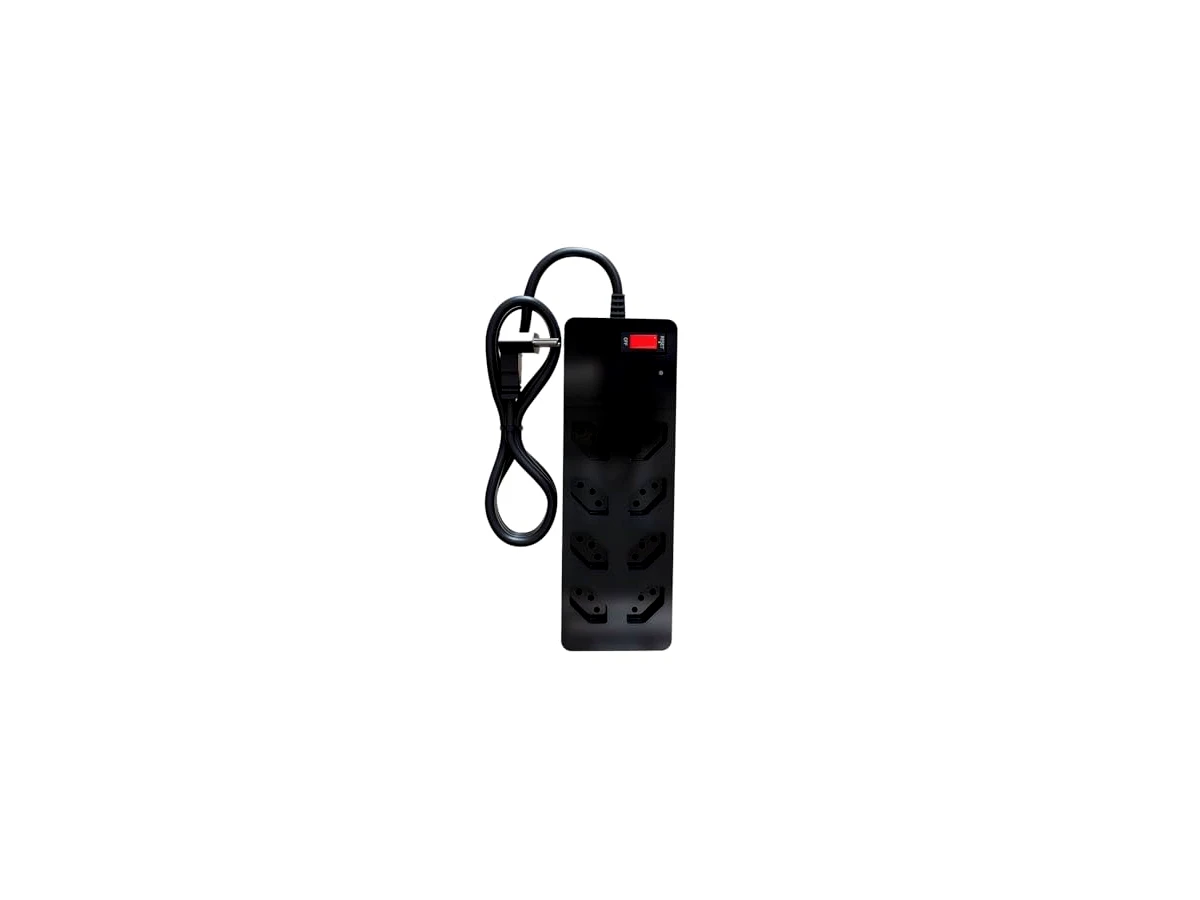 Filtro de Linha iCLAMPER Energia 8 com Proteção contra Surtos Elétricos(DPS) 8 Tomadas, 3 Pinos, 10 Amperes para PC, Notebook, Roteador, Monitor, Impressora, PS5, Alexa e etc, Bivolt, Cabo de 1m Preto