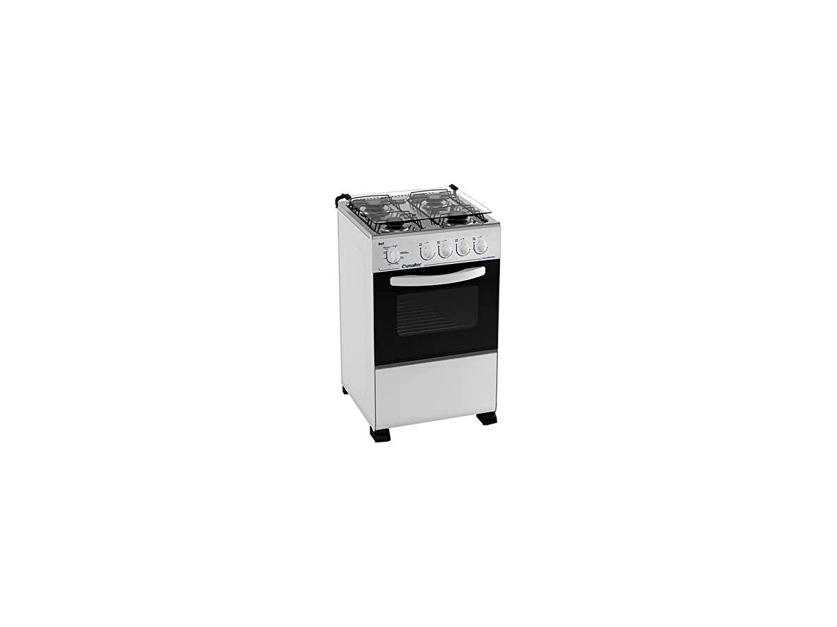 Fogão 4 Bocas Esmaltec Bali Acendimento Manual, Mesa de Inox e Forno Autolimpante