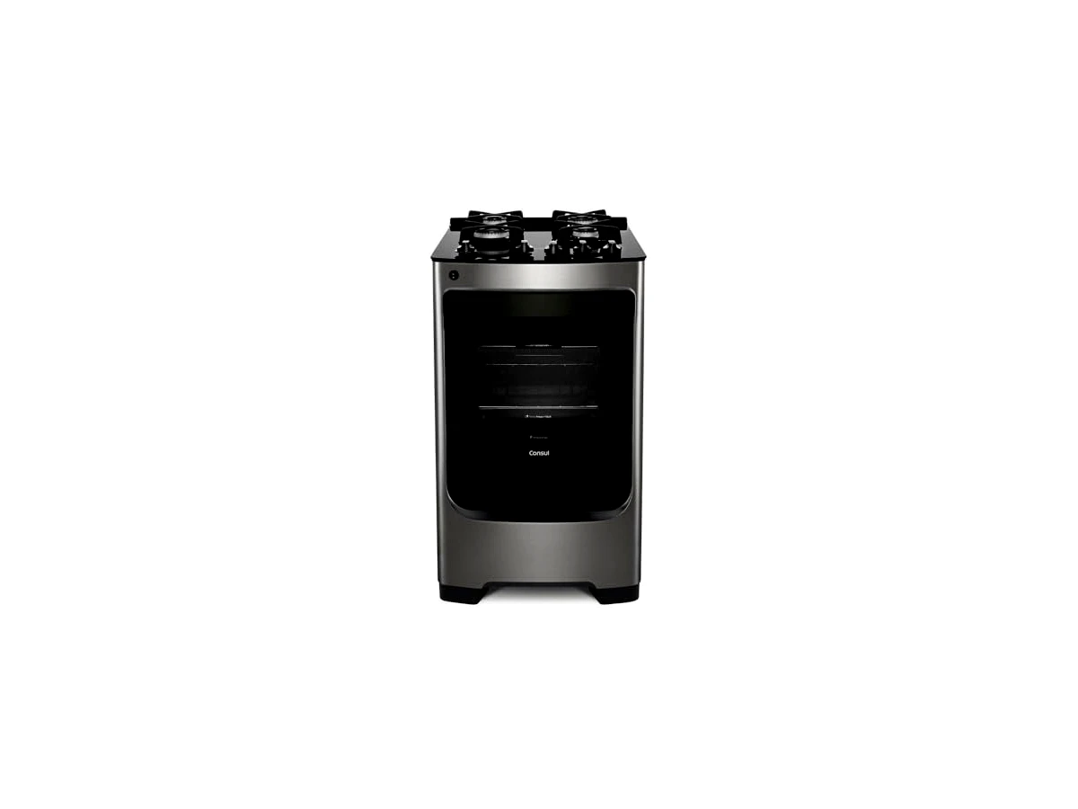 Fogão Consul 4 Bocas Inox com Mesa de Vidro (Modelo CFO4VAR)