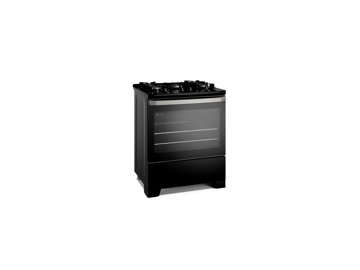 Fogão de Piso 5 Bocas à Gás Electrolux FE5GB Efficient com Mesa de Vidro Preto Bivolt