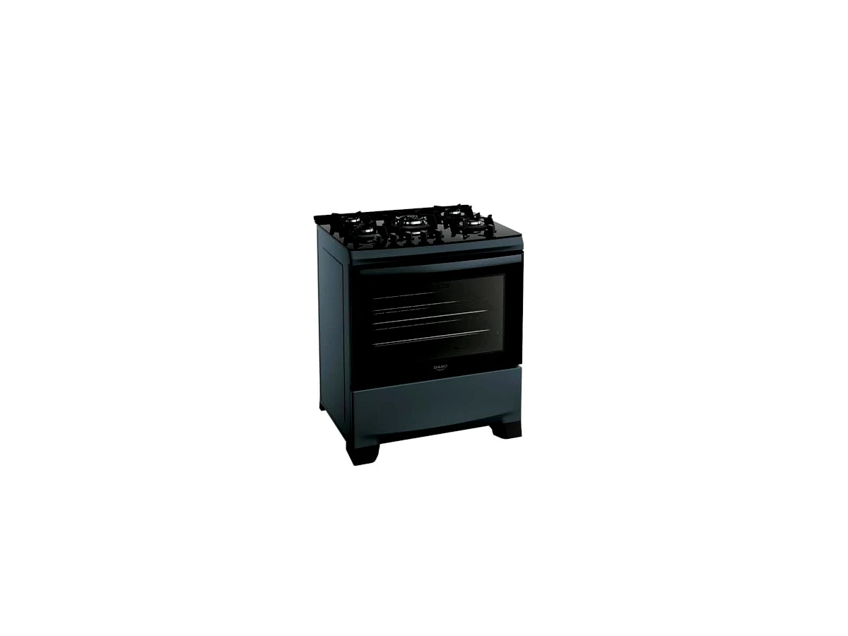 Fogão 5 Bocas Dako Supreme Glass com Mesa de Vidro e Queimador Tripla Chama - Titânio