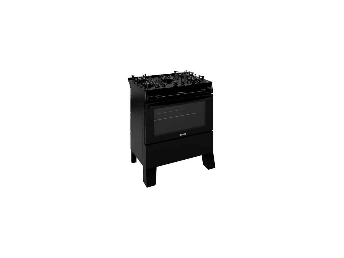 Fogão 5 Bocas Itatiaia Electra Glass com Mesa de Vidro e Acendimento Automático - Preto