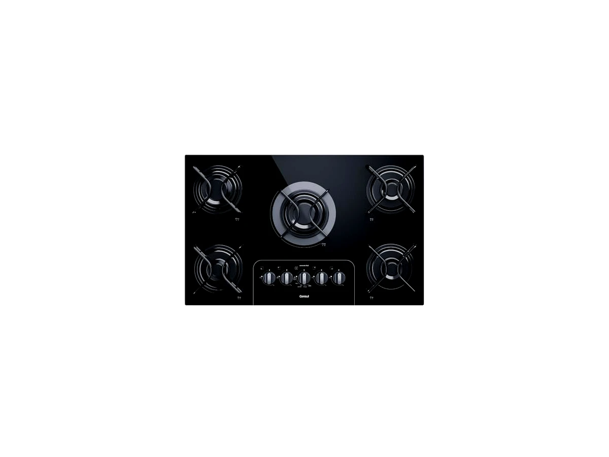 Cooktop a Gás Consul 5 Bocas Vidro Temperado Preto CD075AE