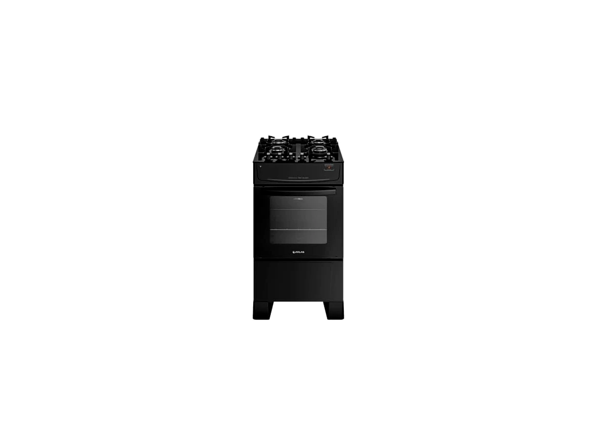Fogão 4 Bocas Atlas Mônaco Top Glass Preto com Mesa de Vidro e Acendimento Automático
