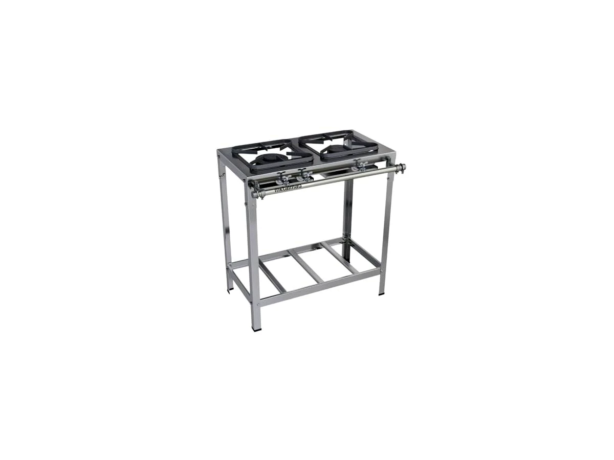 Fogão Industrial Metalmaq 2 Bocas Alta Pressão Perfil 5 com Cavalete