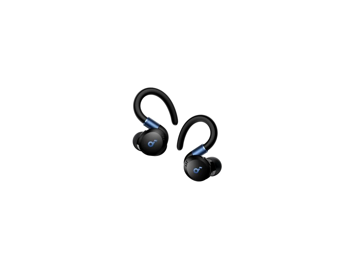 soundcore Sport X20 da Anker, Fone de Ouvido Bluetooth 5.3 Sem Fio, Fone esportivo, ANC Adaptativo, Ganchos Ajustáveis, Graves Intensos, À Prova de Suor e Poeira, IP68, 48H de Reprodução, TWS, Preto