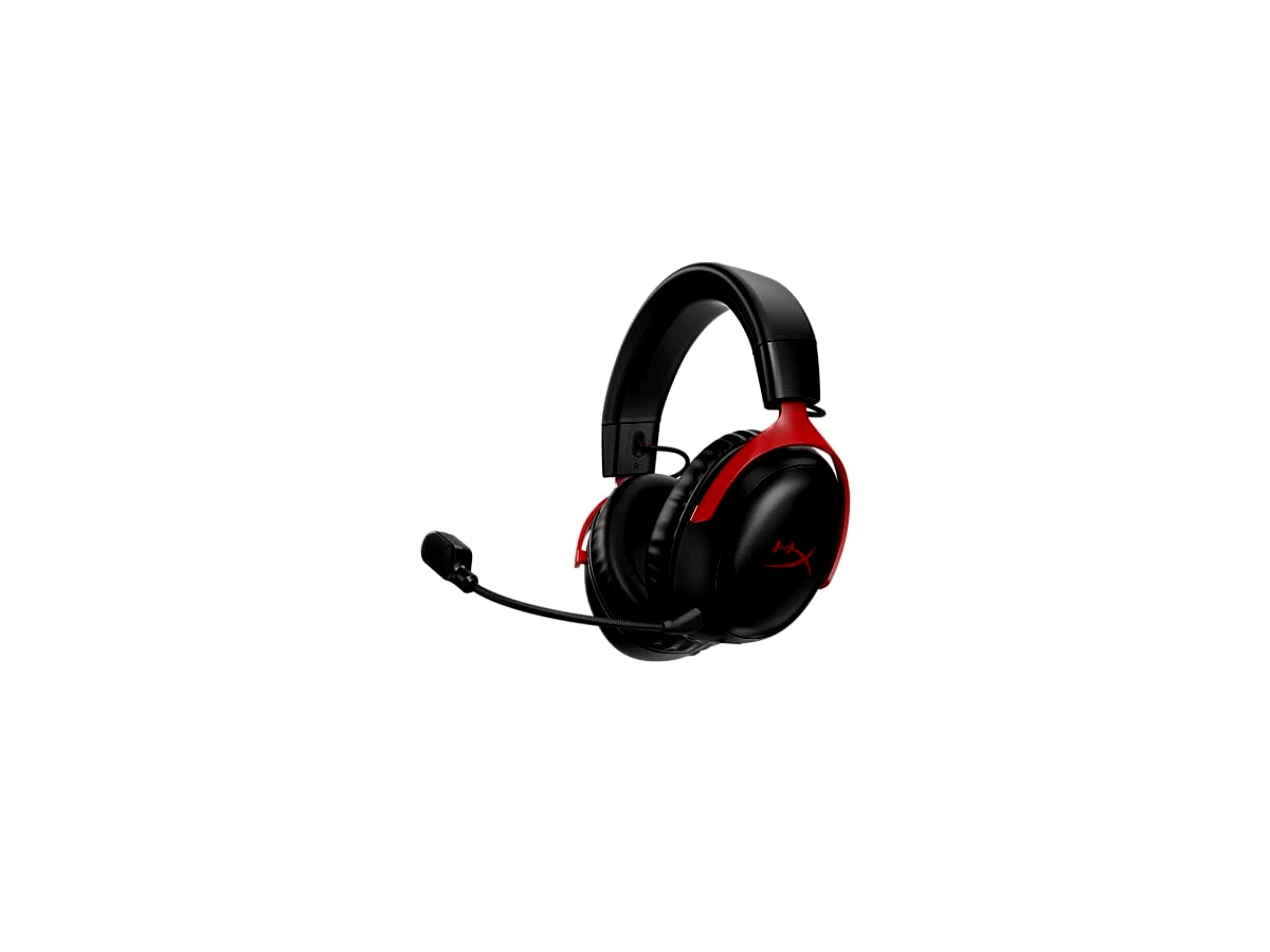 Headset Wireless HyperX Cloud III - Gamer para PC, PS5, PS4, Bateria de até 120h, 2,4 GHz, Drivers 53mm, Espuma Viscoelástica, Estrutura Durável, Microfone 10mm, Vermelho e Preto (77Z46AA)