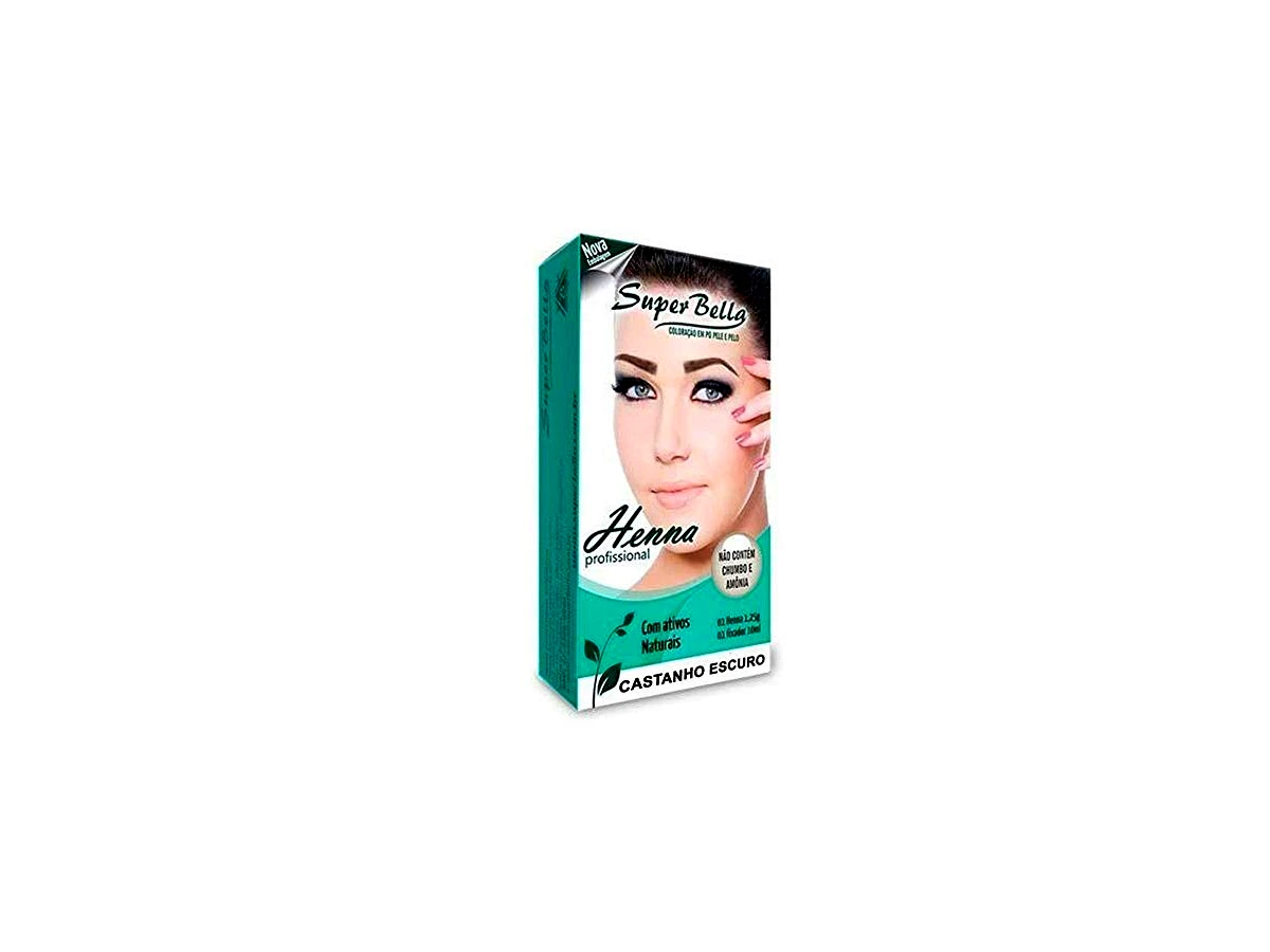 Henna Para Sobrancelha Super Bella Castanho Escuro