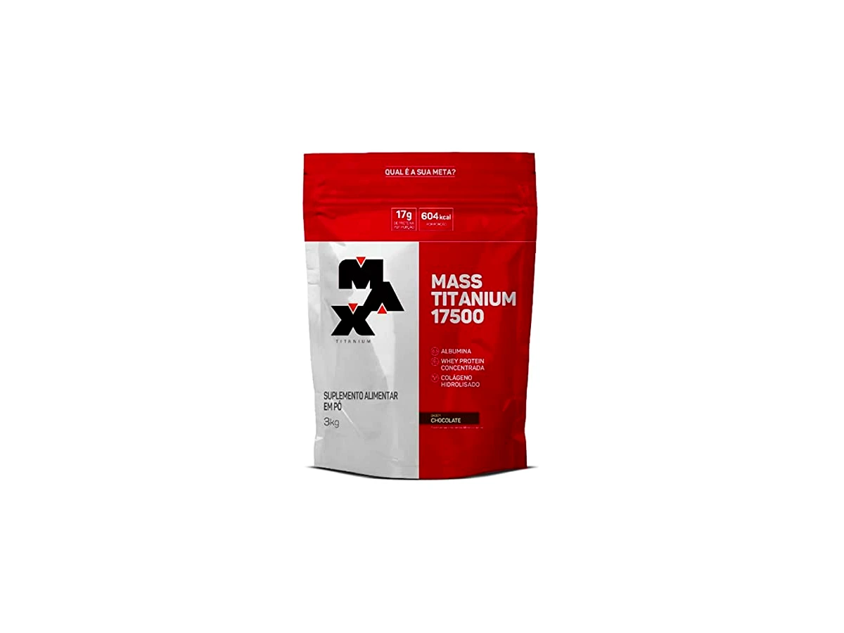 Suplemento Hipercalórico Max Titanium Mass Titanium 17500 Refil 3kg Sabor Chocolate