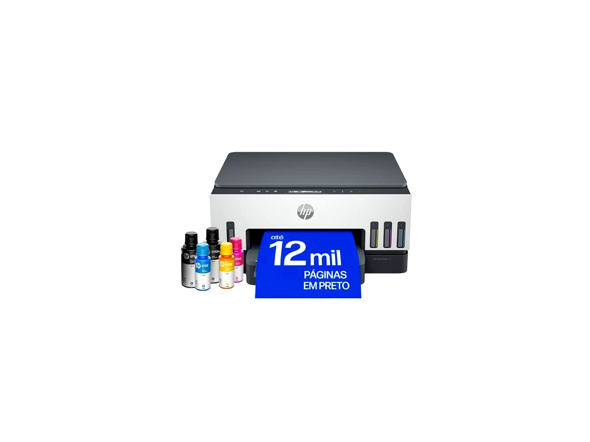 Impressora Multifuncional HP Smart Tank 724 Tanque de Tinta Colorida Wi-Fi Scanner Duplex. Funções: Imprimir, Copiar, Digitalizar. Cor: Branco (2G9Q2A)