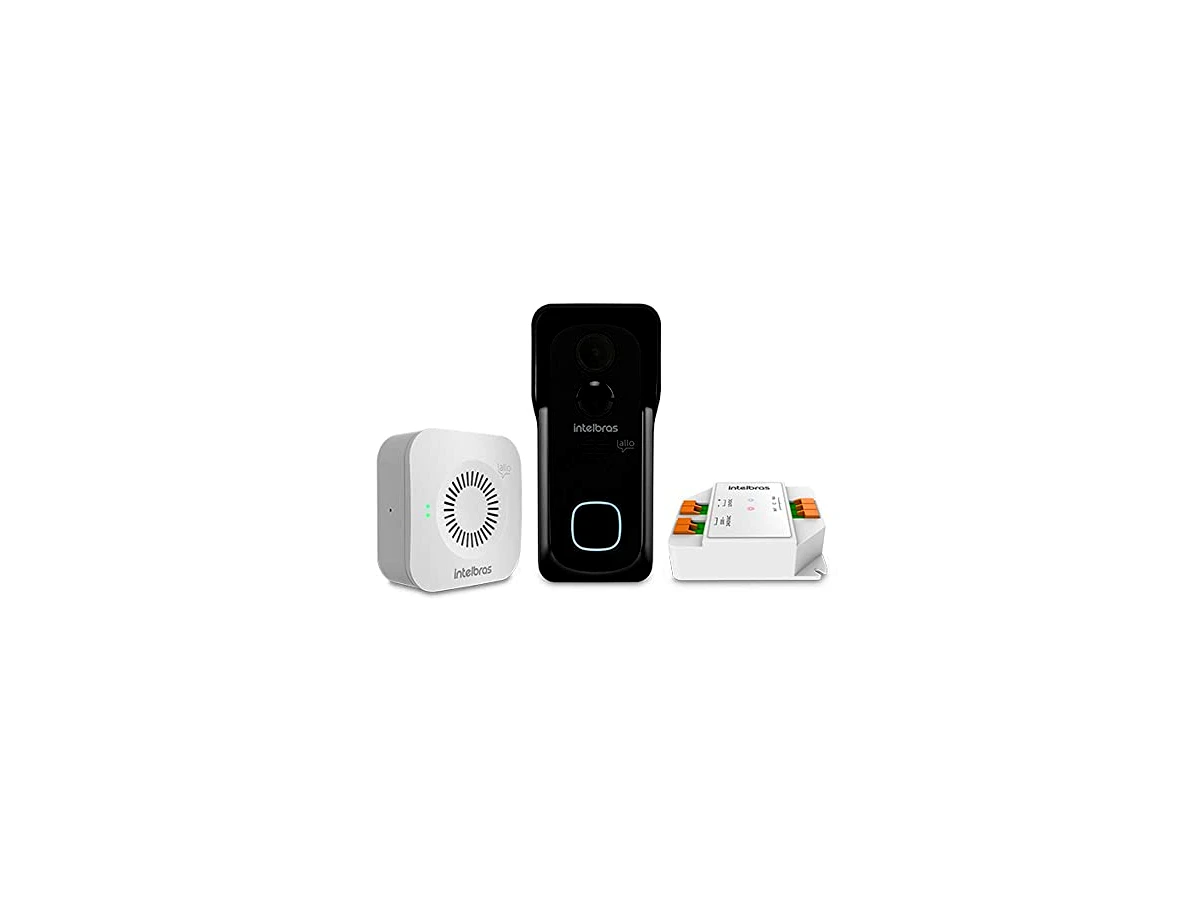 Campainha Inteligente Vídeo porteiro Intelbras Wi-Fi Allo w5+ Preto