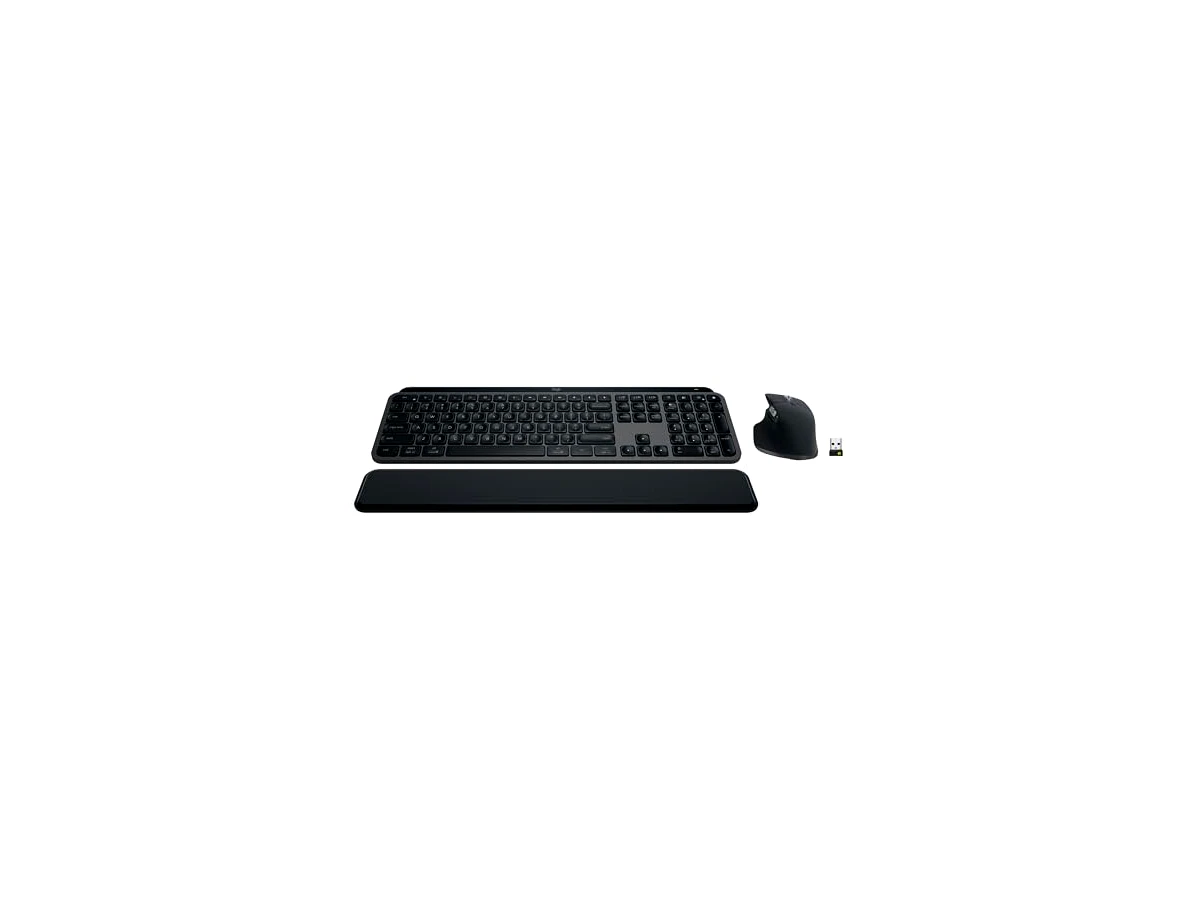 Logitech Combo MX Keys S - Teclado e mouse sem fio de desempenho com apoio para as mãos, iluminação personalizável, rolagem rápida, Bluetooth, USB C, para Windows, Linux, Chrome, Mac, grafite colorido