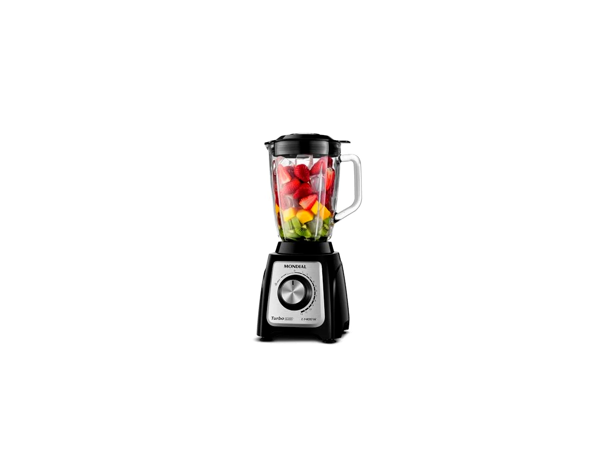 Liquidificador Mondial Turbo Glass L-1400-GI, Copo de Vidro 2,2L, 1400W