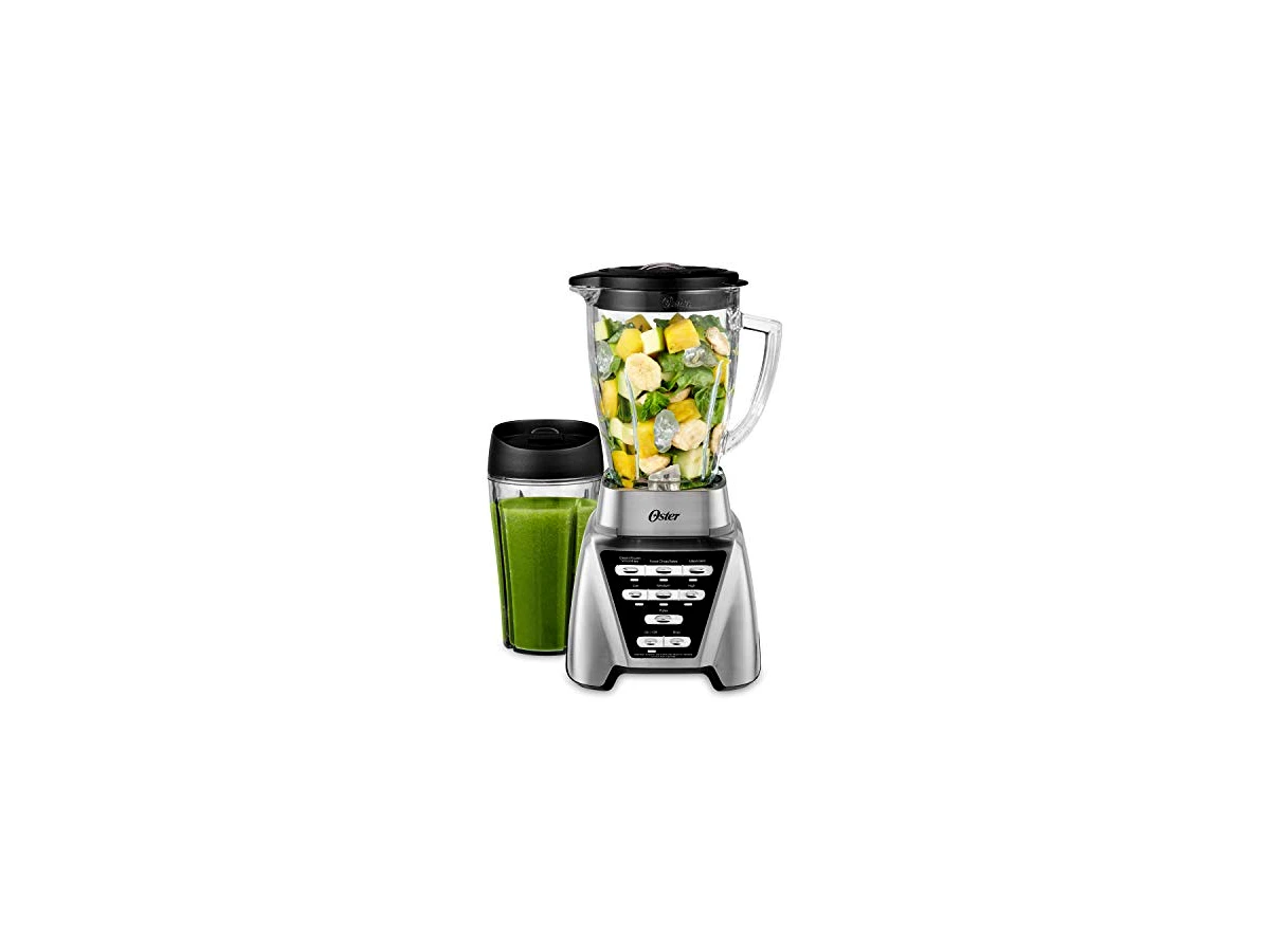 Liquidificador Oster Pro 1200 BLSTMB-CBG-017 Aço Escovado 1200W Copo de Vidro 1,5L com Copo Blend N Go